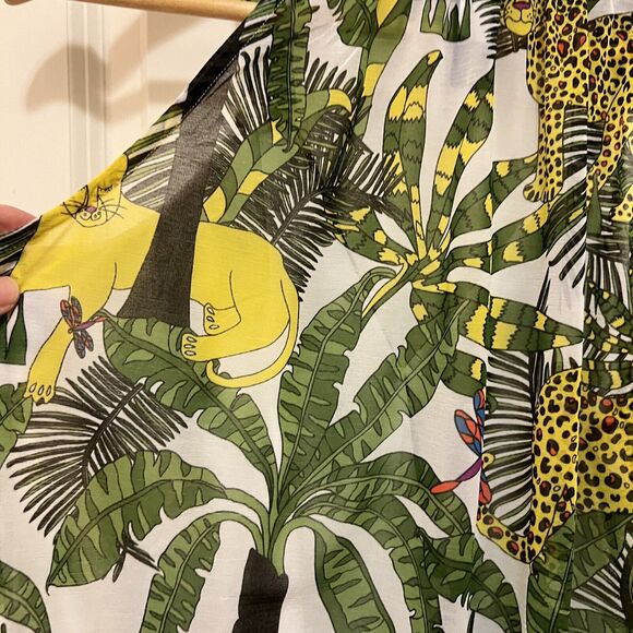 INC International Concepts Jungle Animal safari Tiger Faux Wrap Top Size Small - Picture 7 of 14
